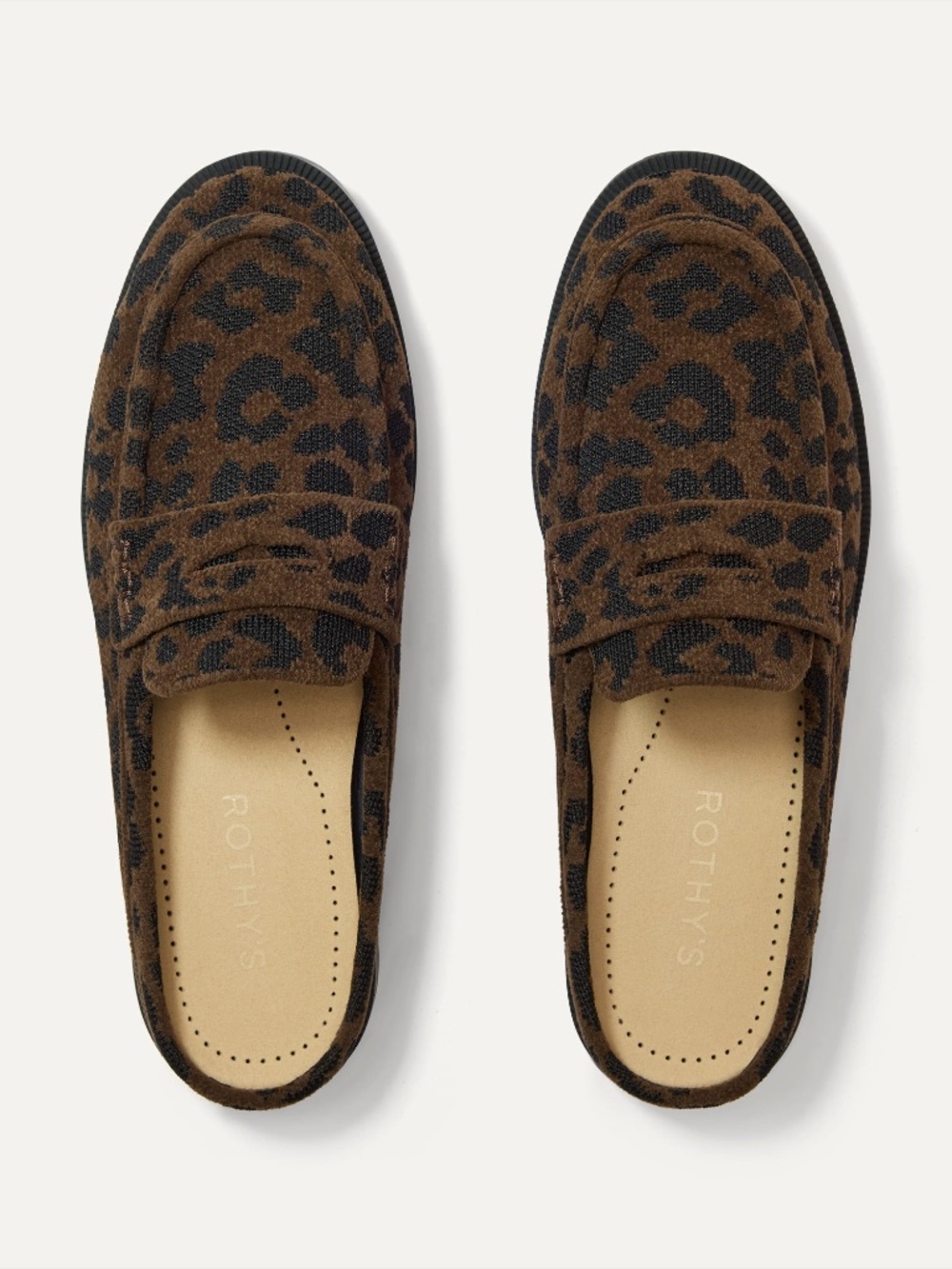 Rothy's The Penny Loafer Mule - ReVelvet™ Cheetah Size 11
